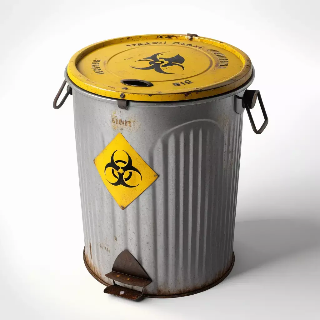 Rusty Biohazard Waste Bin 3D model