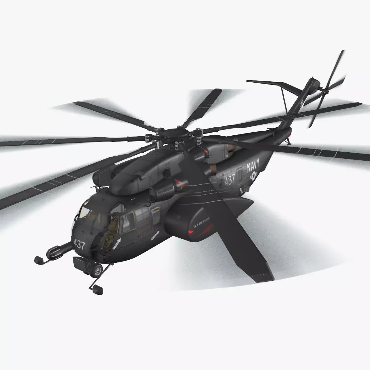 MH-53E Sea Dragon US Navy 2 Complex Animation Low-poly 3D model