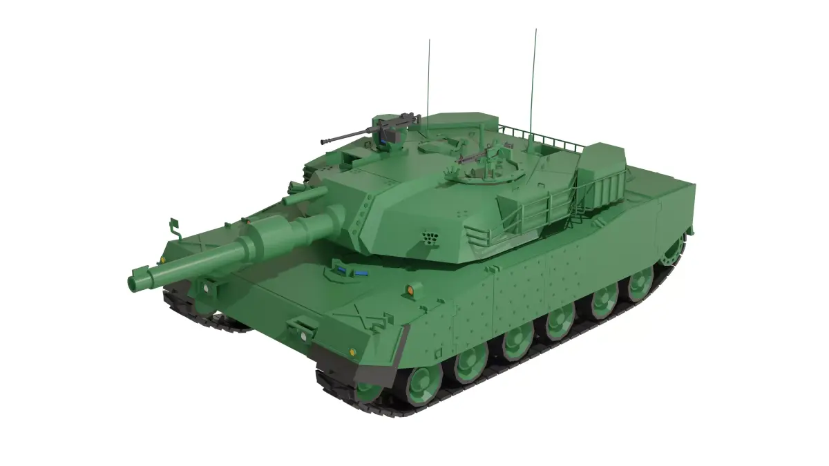 South Korean K1A1 low-poly tank 3D model