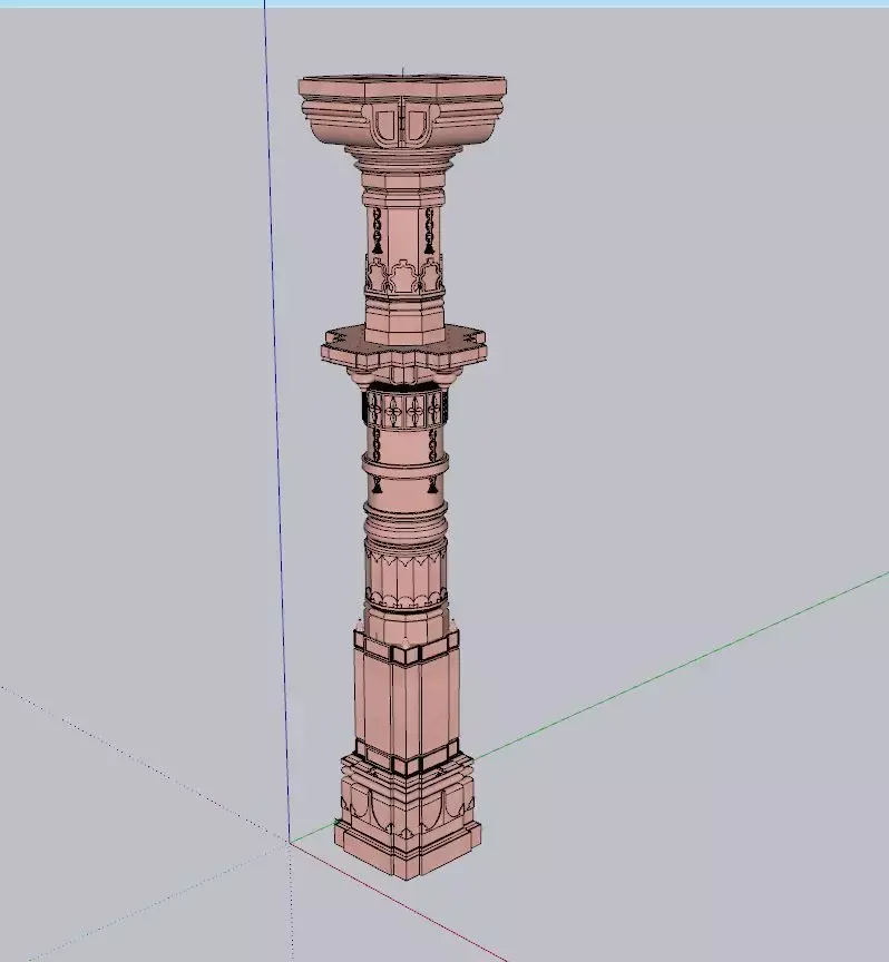 indian jodhpuri stone piller column  Low-poly 3D model purchase