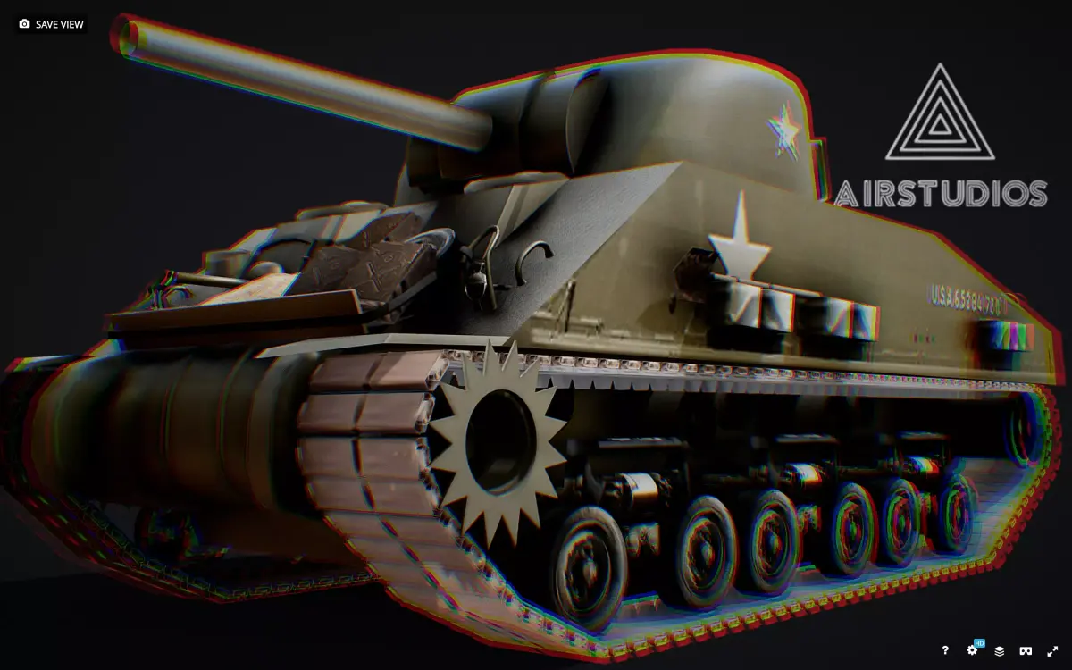 M4 Sherman Tank - World War 2 WWII Low-poly 3D model