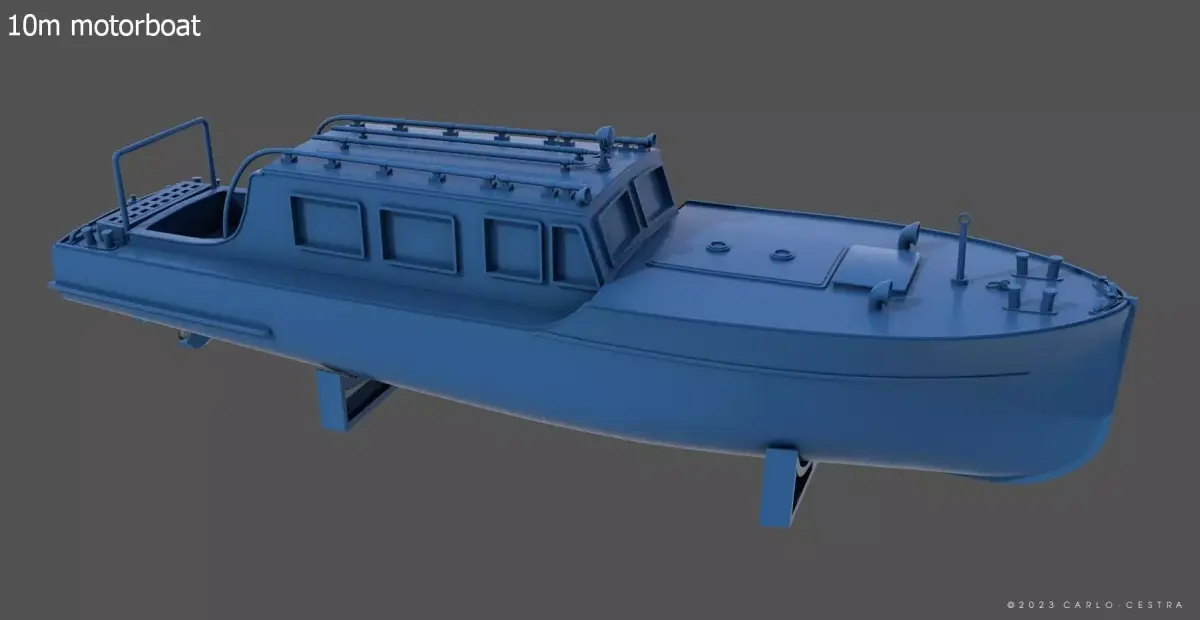 10m italian ww2 motorboat - Commercial license - 1-100 scale 3D print model