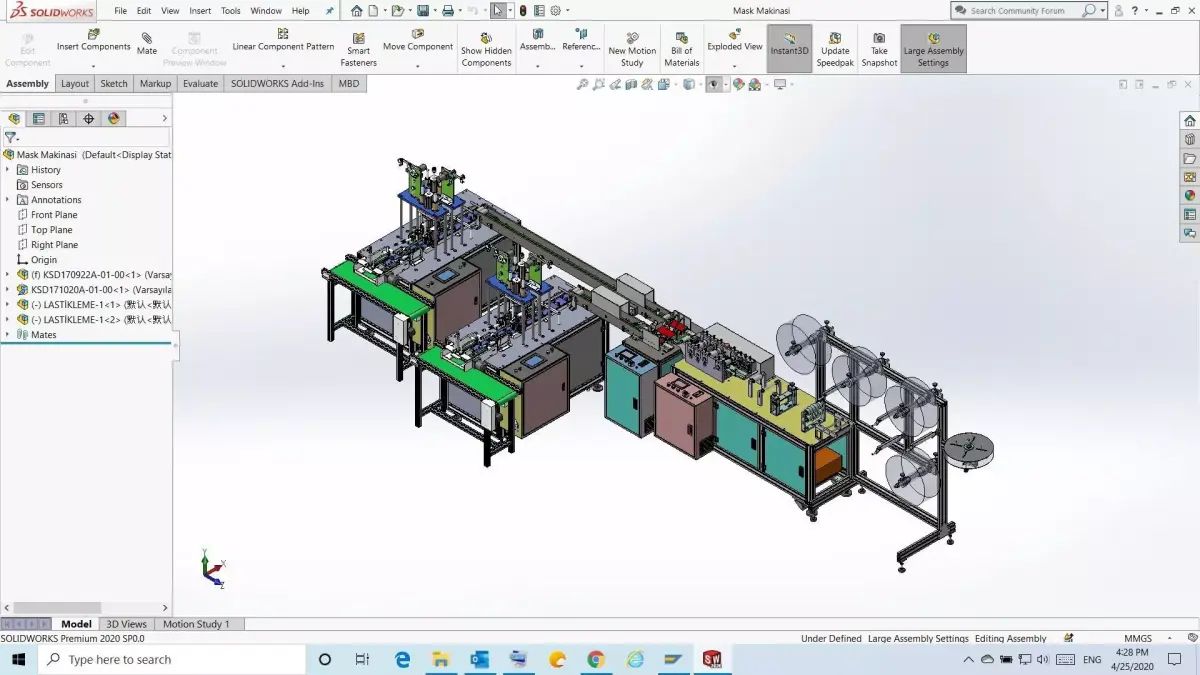 Fully Automatic Medical Mask Production line 3D model