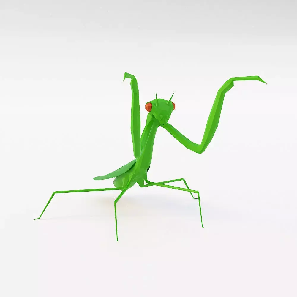 Mantis 3d model praying Low-poly 3D model