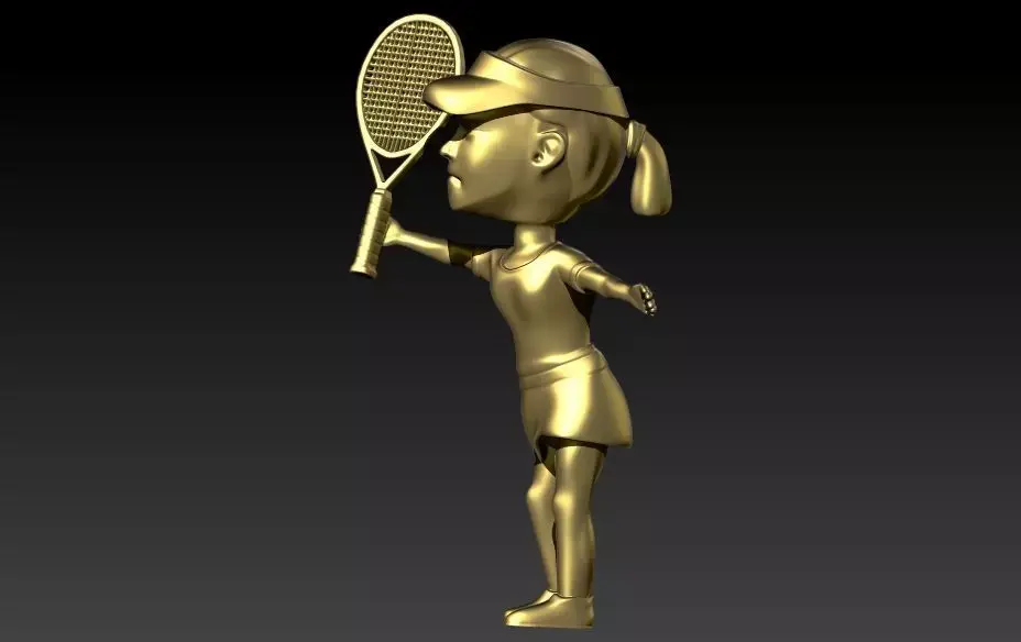 Female Tennis Player Pendant 3D print model