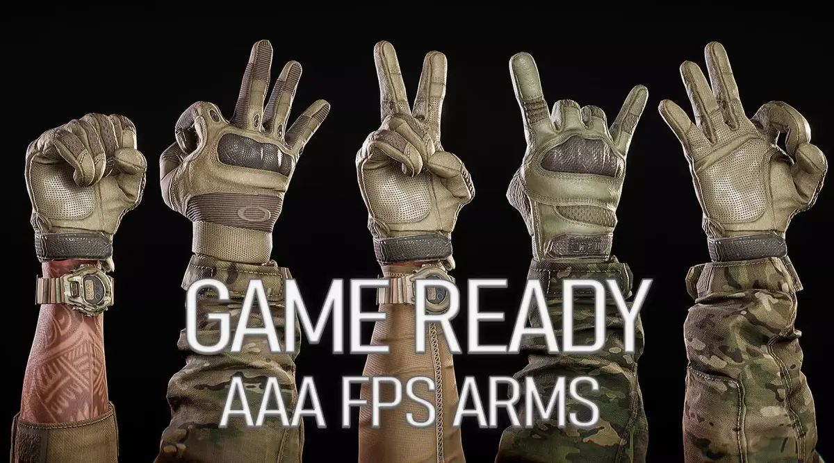 AAA MODULAR FPS ARMS PACK Low-poly 3D model