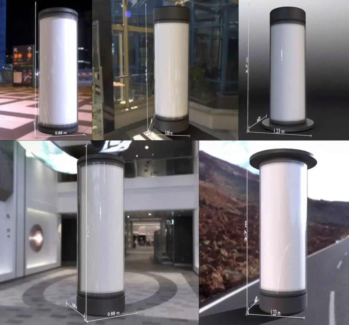 All Advertising Pillar with Glass  3D Model Pack