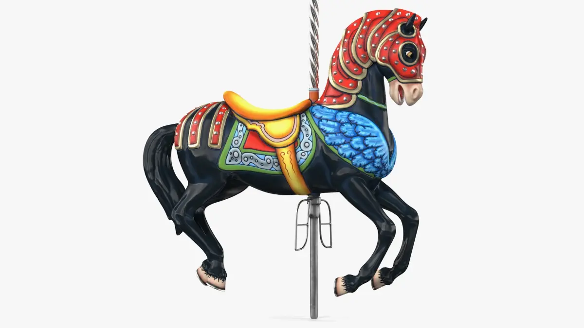 Carousel Horse Ebony 3D model