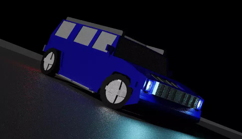 Low-Poly Hummer H3 Car Low-poly 3D model