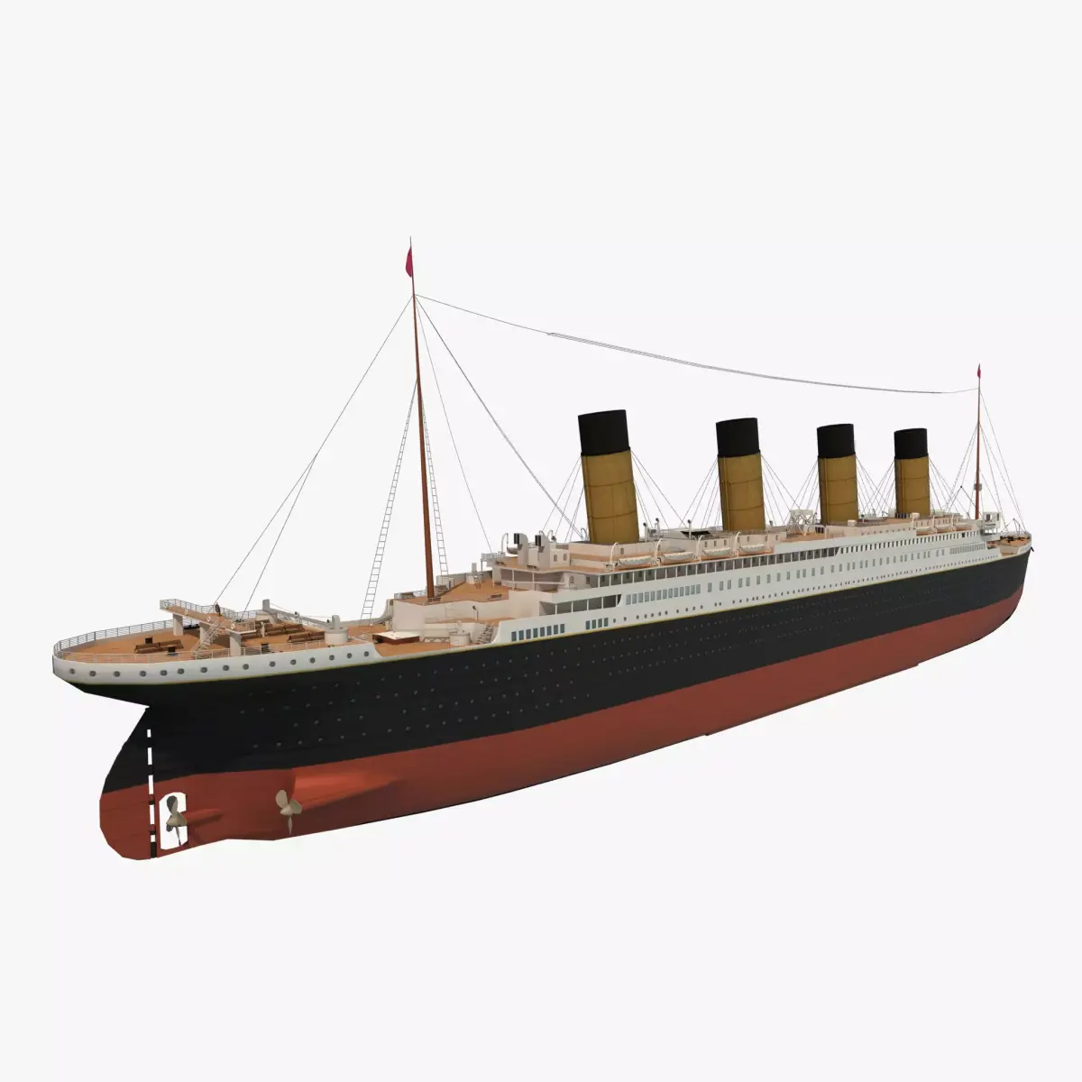RMS Titanic ship PBR Low-poly 3D model
