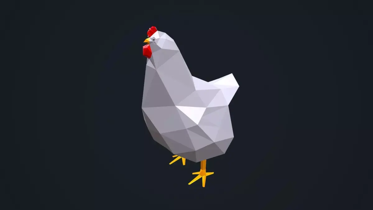 Low Poly Chicken Low-poly 3D model purchase