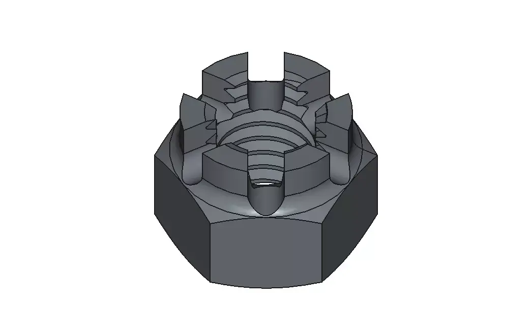 M12 Castle Nut 3D model