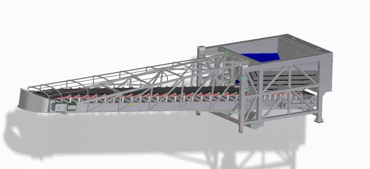 Mobile hopper feeder for port utilities 3D model