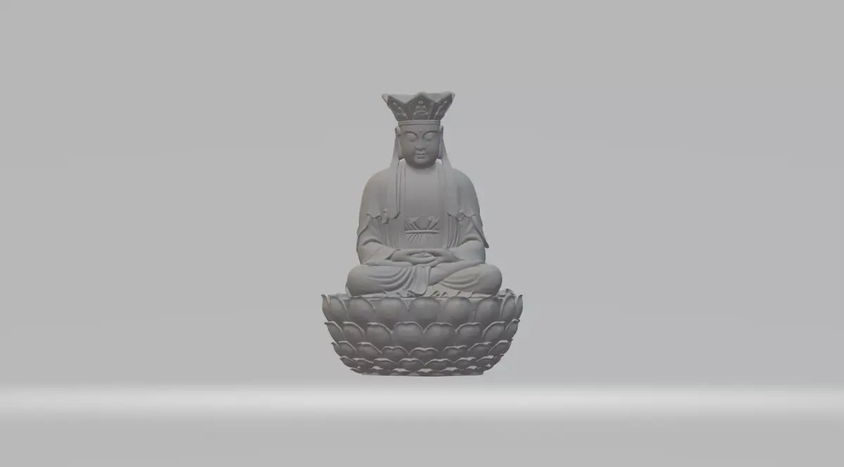 Ksitigarbha Bodhisattva Buddha Statue  3D print model 2