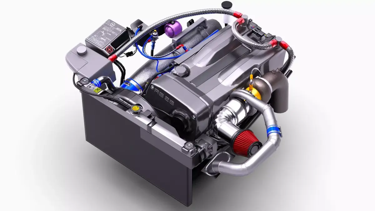 RB26 Inline 6 600Hp Turbonetics Engine Low-poly 3D model