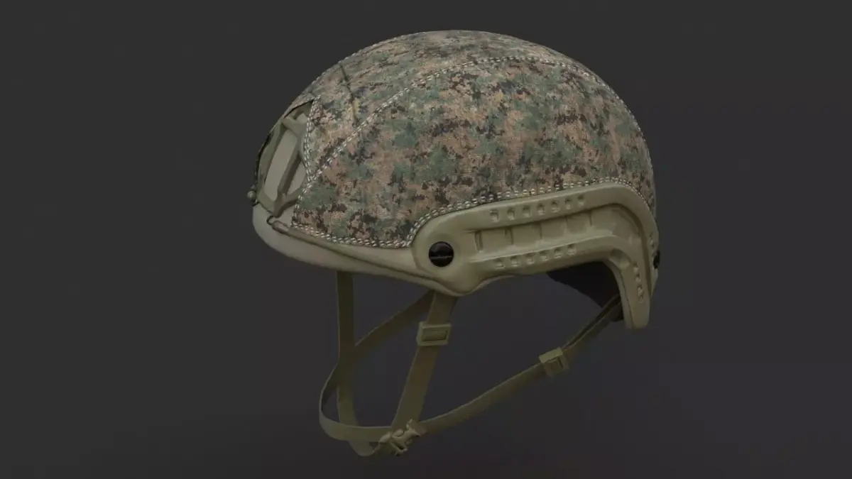 Ops Core Fast helmet foliage green with marpat camo 3D model