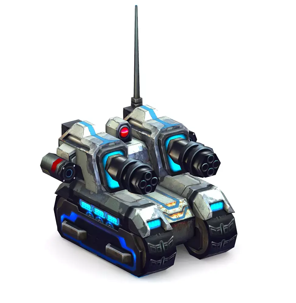 Low Poly 3d Model Tank Drone Vehicle Low-poly 3D model