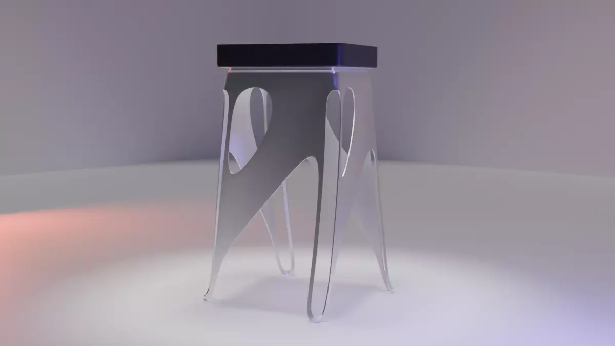 Sci Fi Parametric Bar Stool - Low and High Poly 3D model