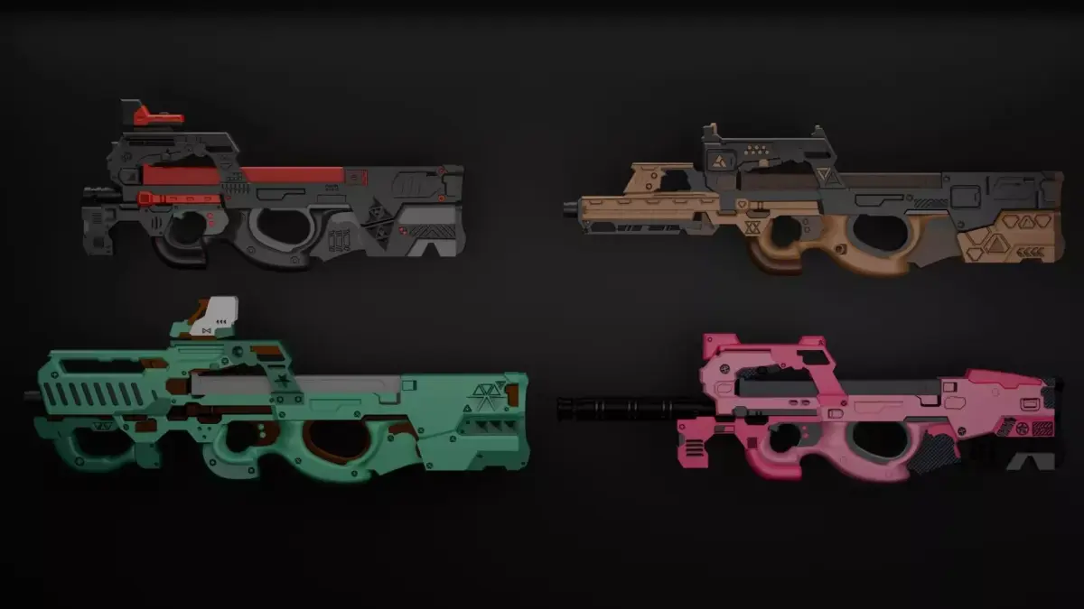 P90 gun collection 3D model