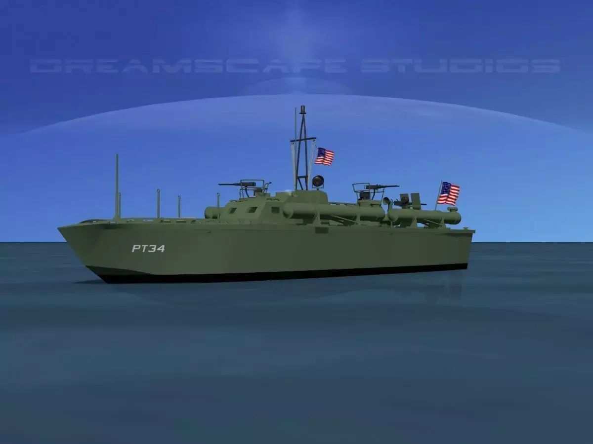 Elco PT Boat PT-34 Low-poly 3D model