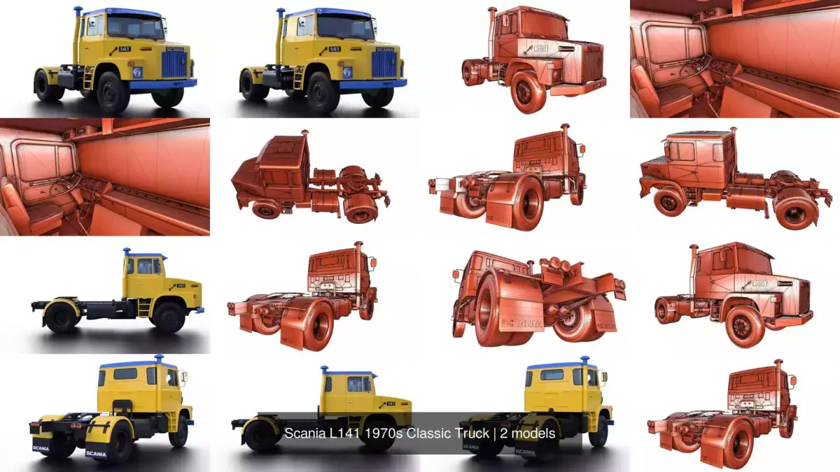 Scania L141 1970s Classic Truck 3D Model Pack