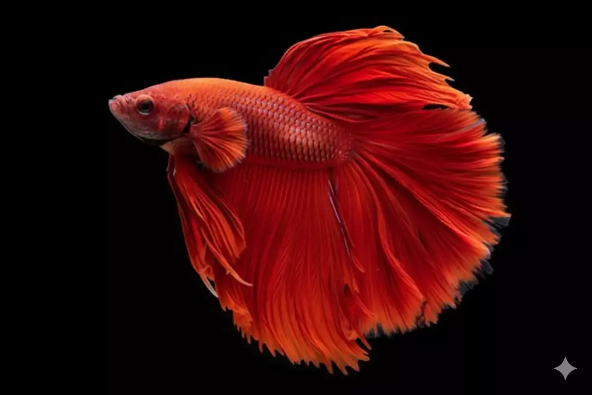 Fiery Phoenix Hyper-Realistic Red Betta Fish Sculpture Low-poly 3D model