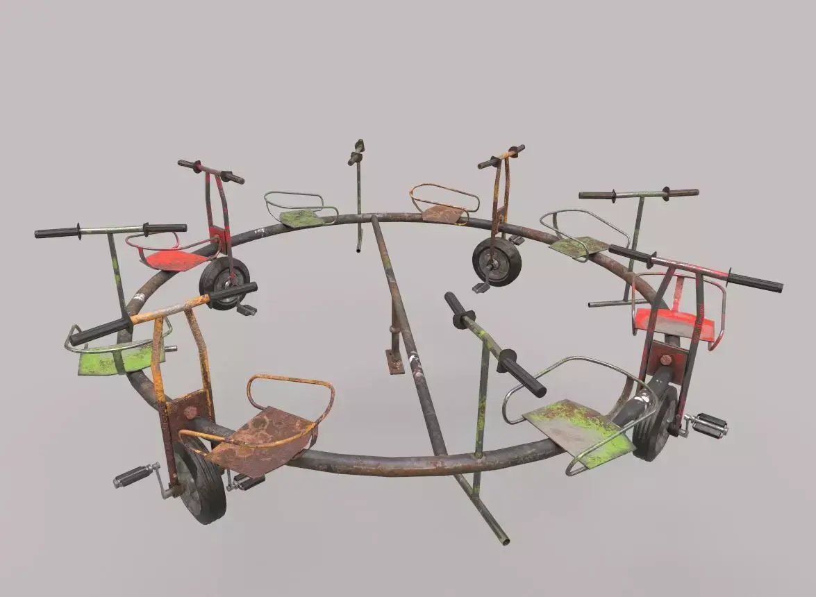 Old Bicycle Merry-Go-Round 3D model