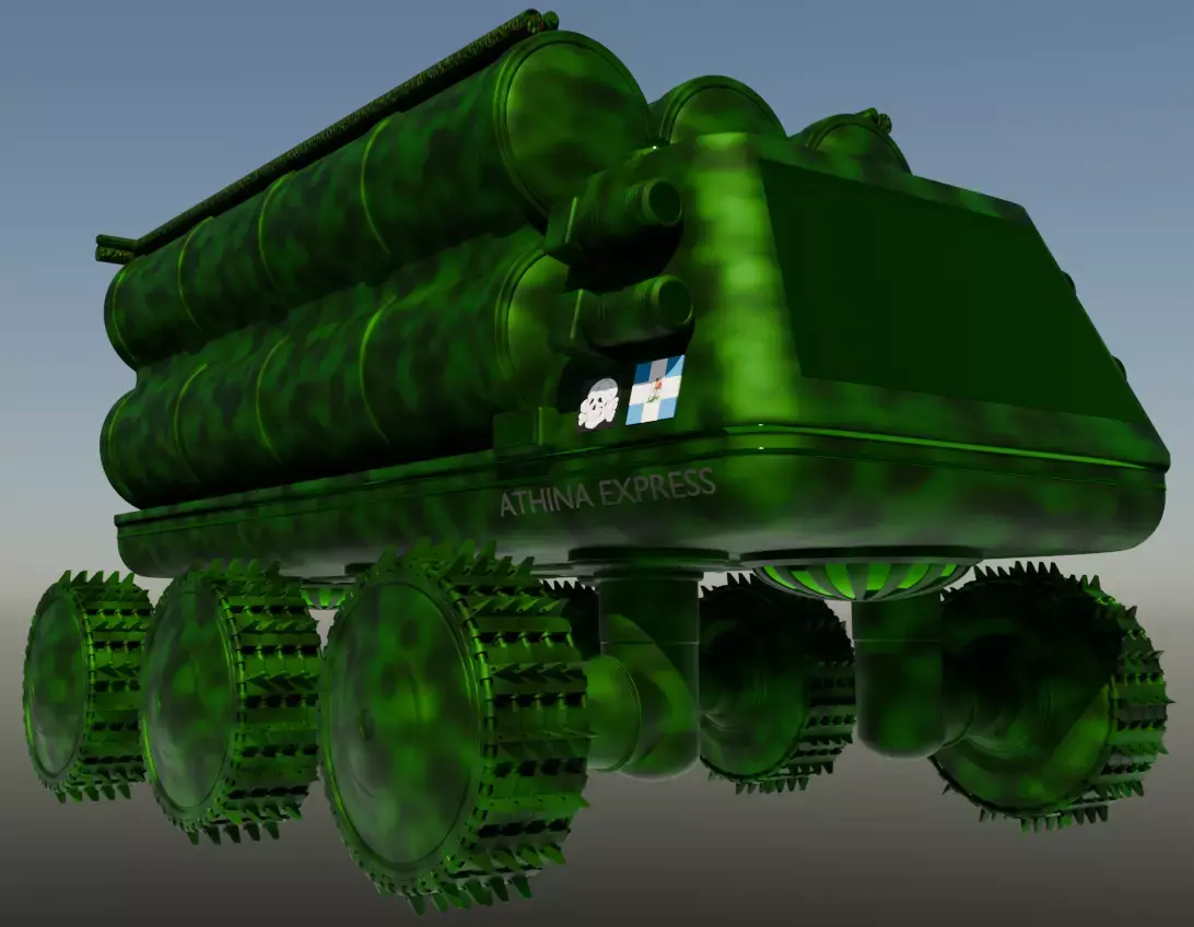 High-polly Remote Controled Fighting Vehicle MLRS 3D model