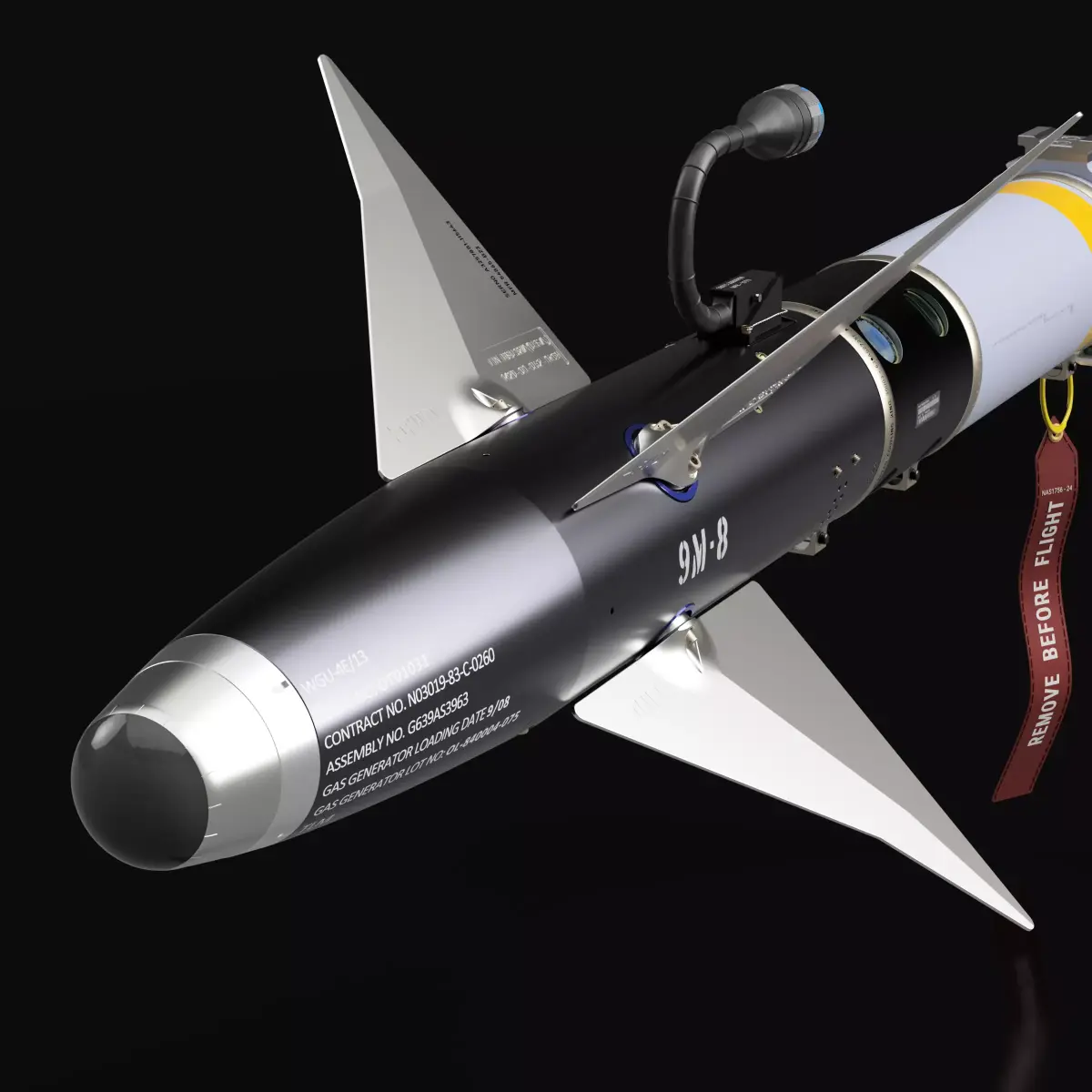 AIM-9L Sidewinder SIMPLIFIED - Extreme Detail - 3D Print Ready 3D print model