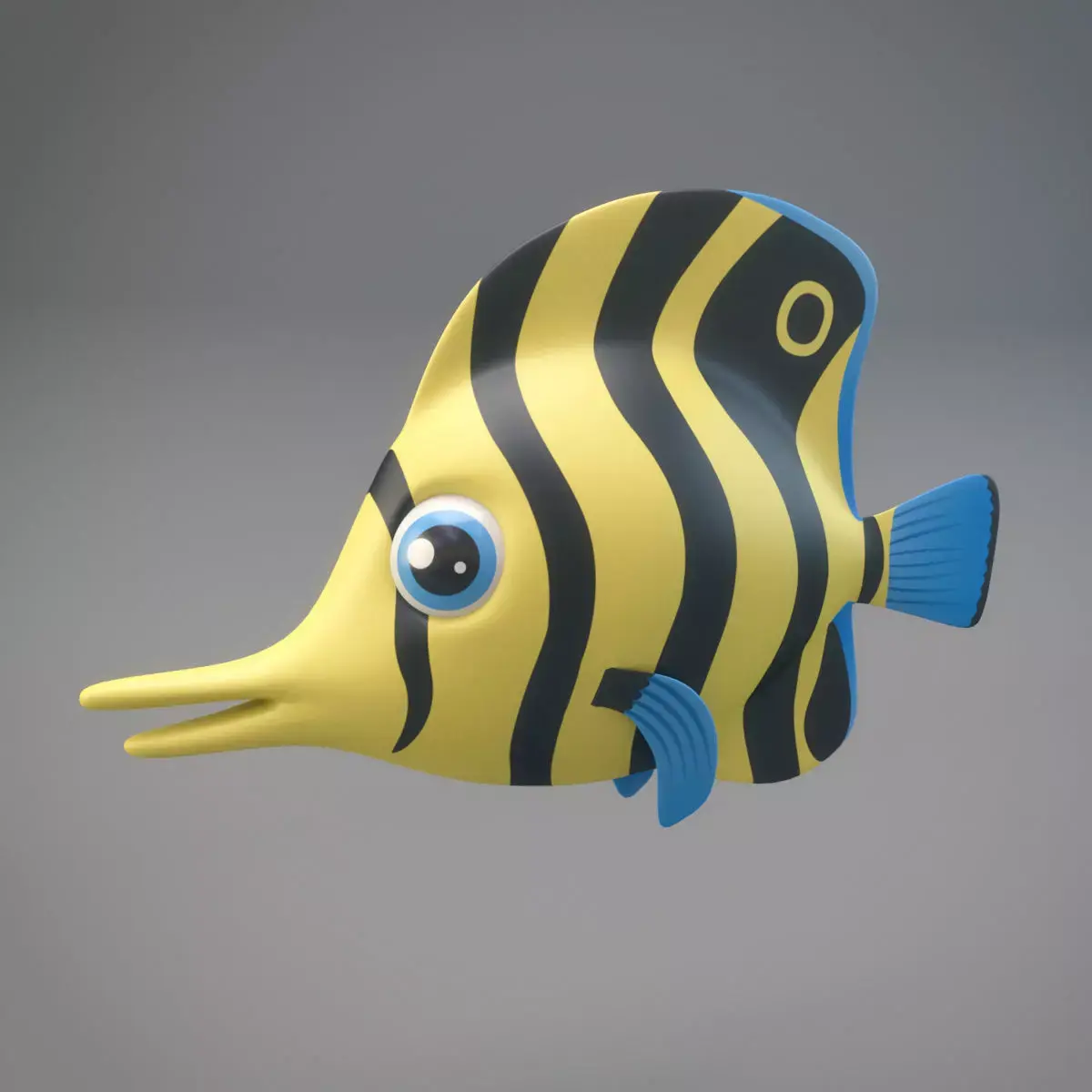 Cartoon Fish Low-poly 3D model 2
