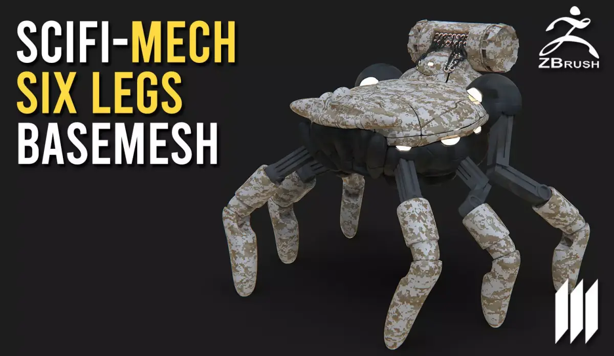 SciFi-Mech Magnet Pull No UVs - Ztool for Zbrush 3D model