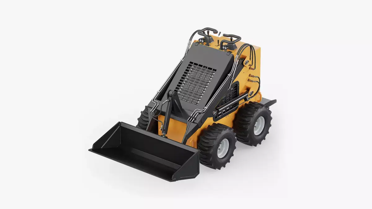 Skid Steer Loader Mini Yellow 3D model