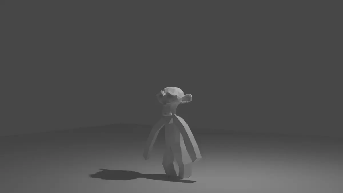 Suzane blender monkey with body Low-poly 3D model