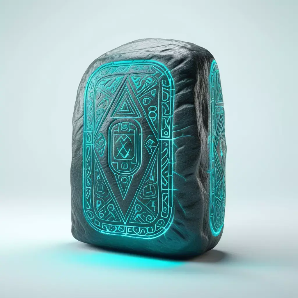 Glowing Rune Stone Relic 3D model