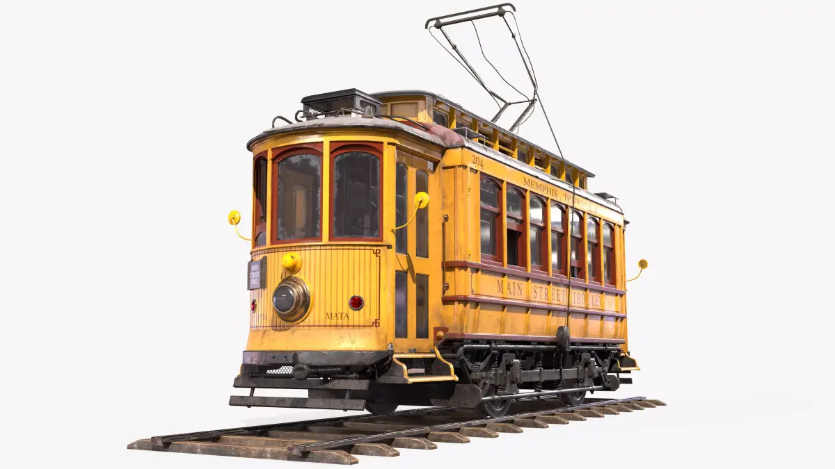Old Tram Memphis Low-poly 3D model