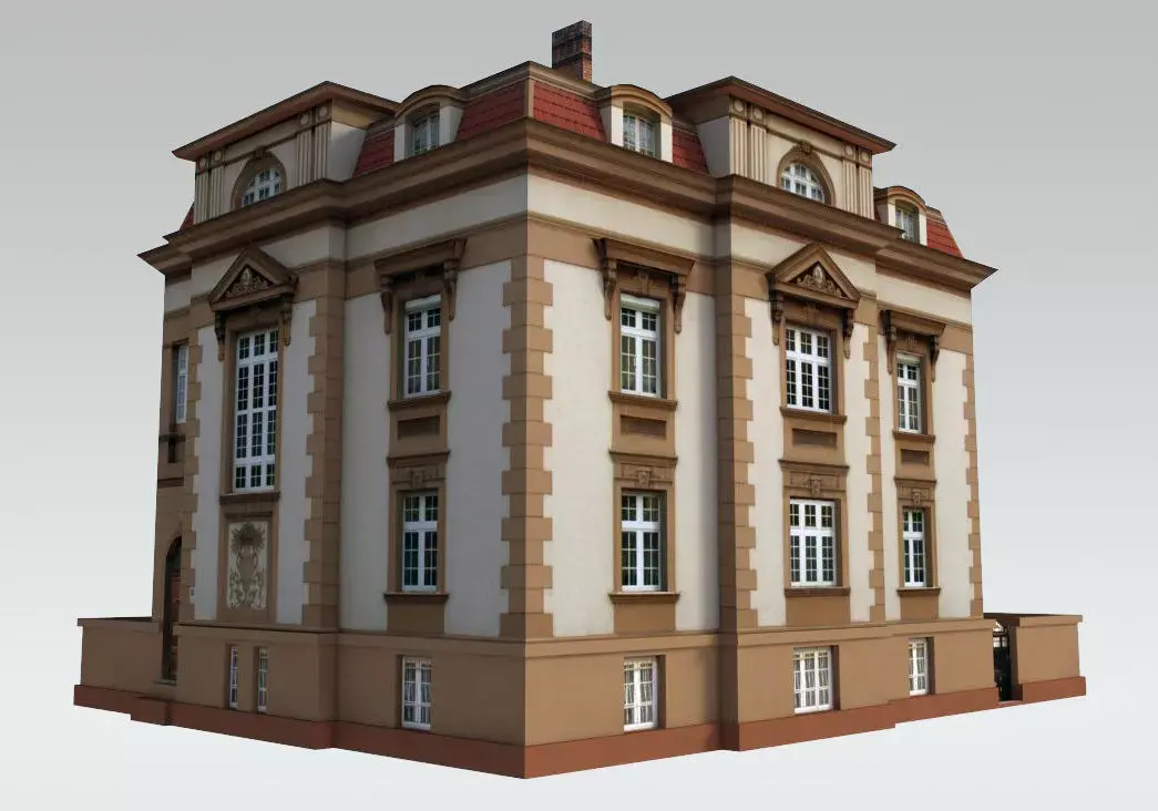 Elegant Townhouse Low-poly 3D model
