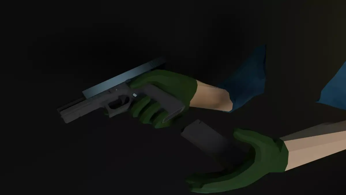 Glock gun Low-poly 3D model