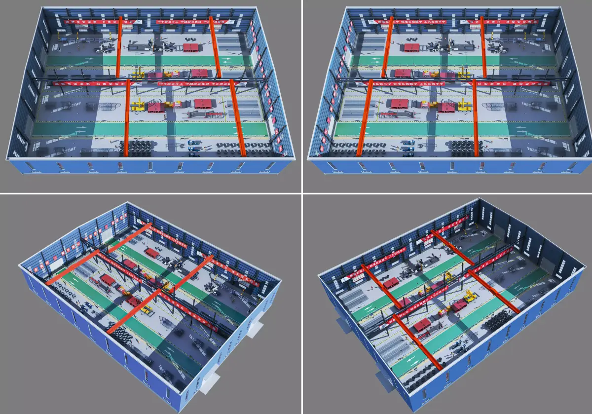 Inside the steel bar production factory 3D model