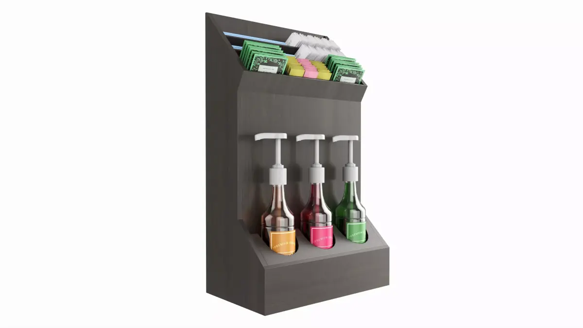 Coffee bar organizer holder for sugar syrups tea 3D model