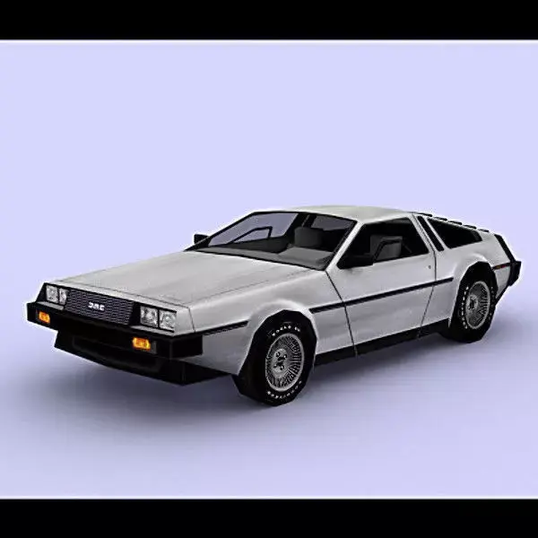 Delorean back to future car Free low-poly 3D model