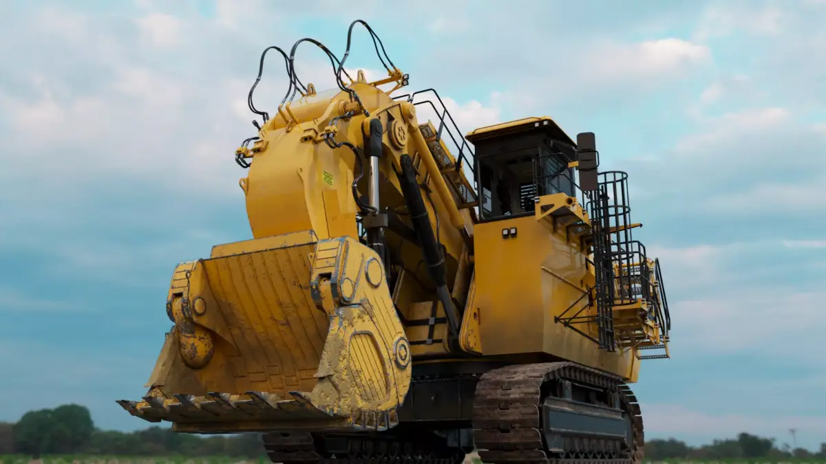 Hydraulic Mining Shovel Low-poly 3D model