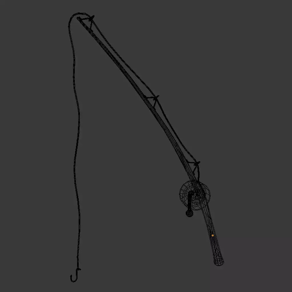 cartoon fishingpole Low-poly 3D model