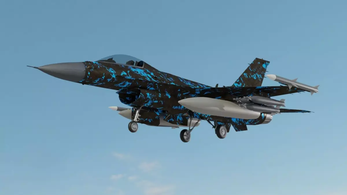 F 16 3D model fighter jet camouflage Low-poly 3D model