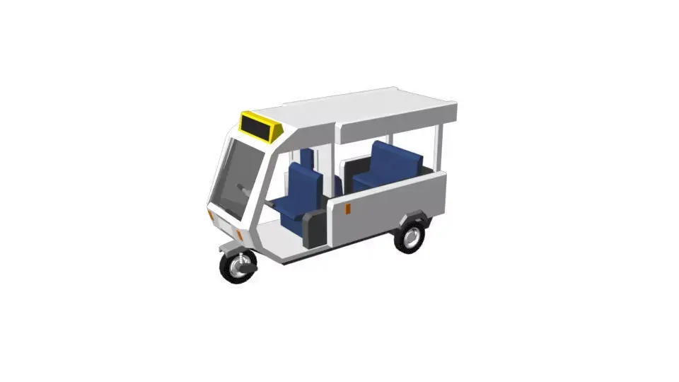 Tricycle Rickshaw Tuktuk  4 SEATS Low-poly 3D model