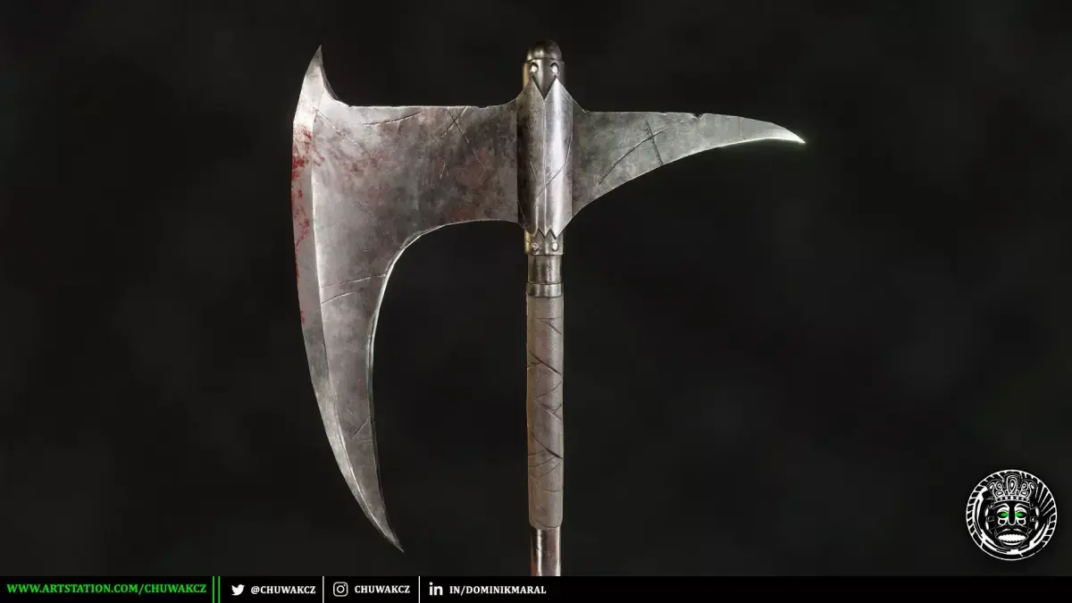 Dragonslayers Crescent Axe - PBR game ready 3d weapon Low-poly 3D model