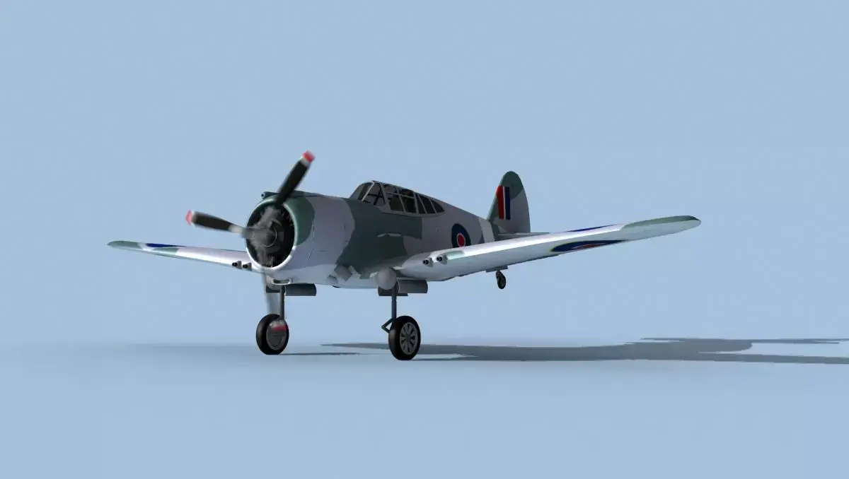 Curtiss H-75C Mohawk V21 RAF 3D model