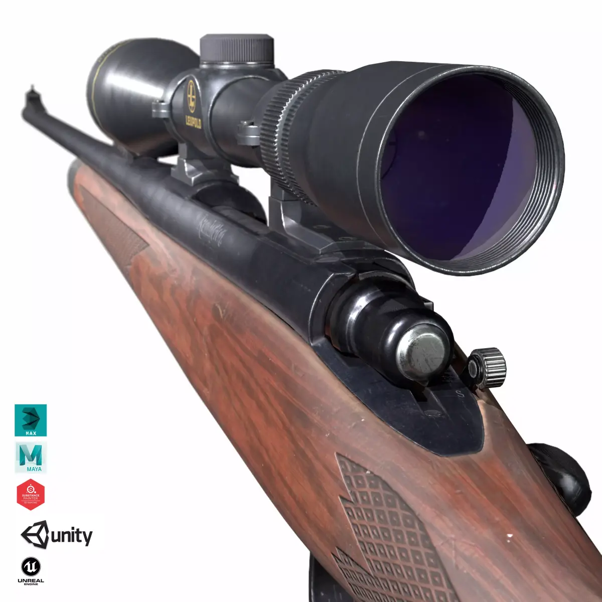Remington Model 700 Low-poly 3D model