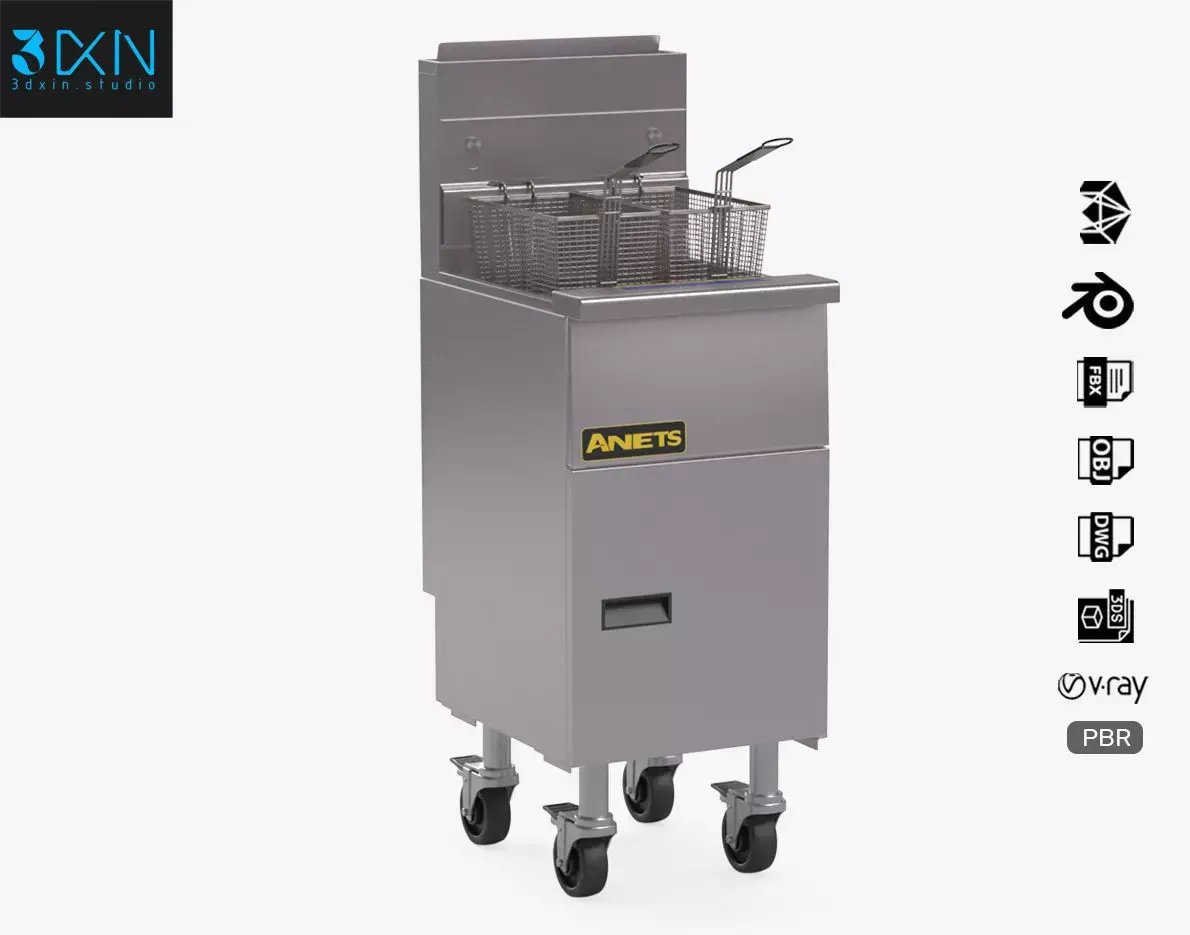 Anets Goldenfry Split Pot Fryer AGG14T 3D model