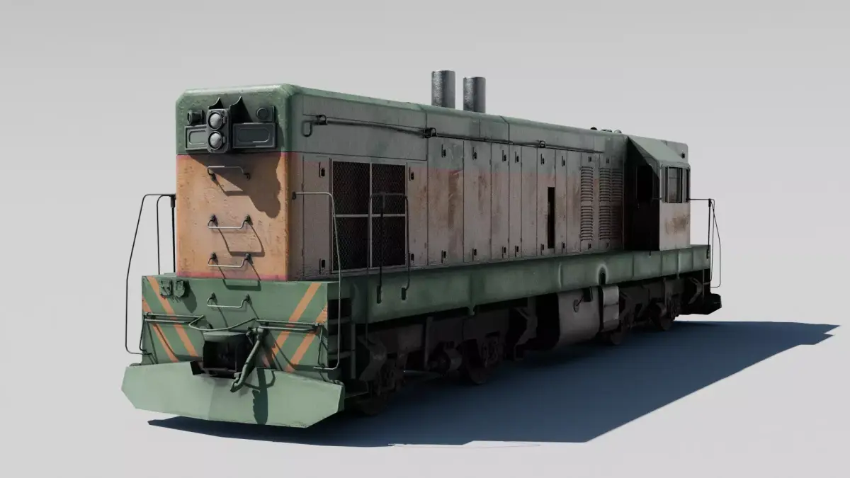 EMD G8u Cuban Diesel Locomotive Low-poly 3D model