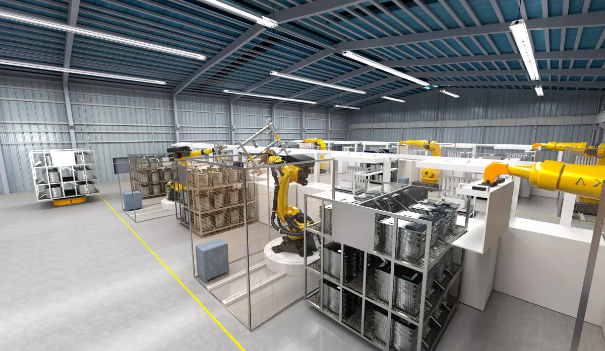 Modern factory assembly and manufacturing workshop 3D model